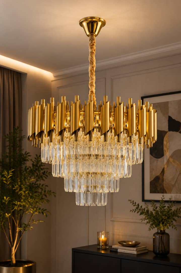 Chandelier in a dining room